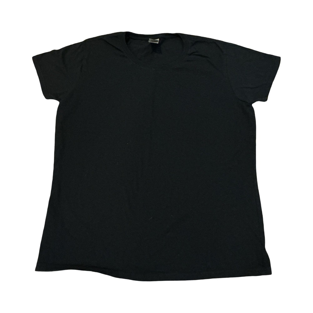Gildan Heavy Cotton Womens Black Short Sleeve Crew Neck T-Shirt Size L Large - Picture 6 of 6